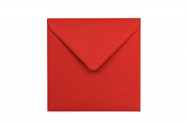 Envelopes quadrados 155x155 mm, vermelho