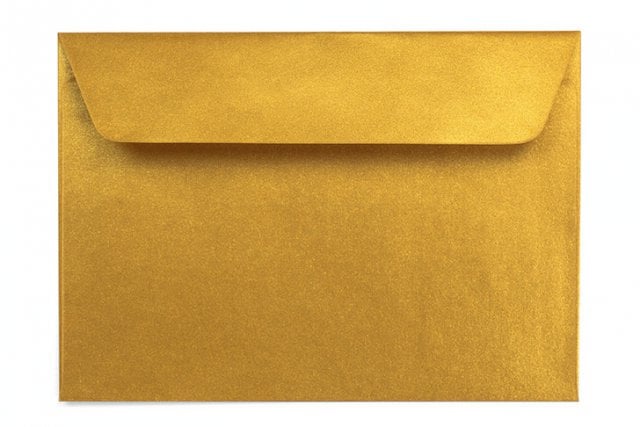 Envelopes DIN C6 adesivos, dourados