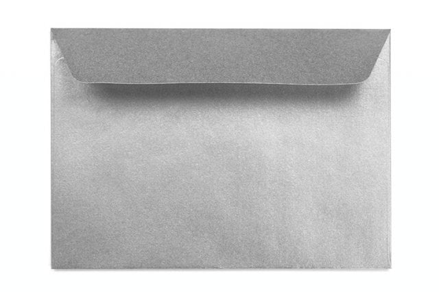 Envelopes DIN C6 adesivos, prateados