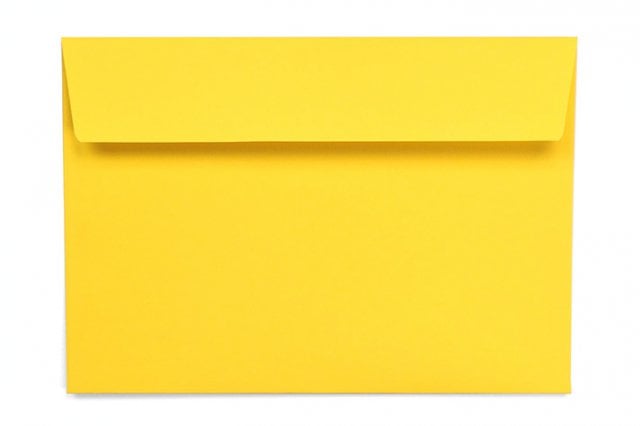 Envelopes DIN C6 adesivos, amarelos