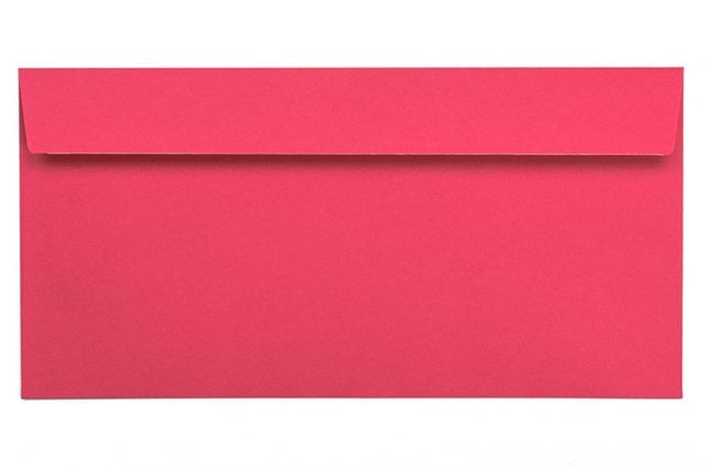 Envelopes DIN adesivos longos, cor-de-rosa