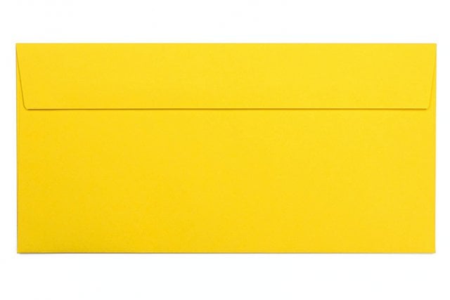 Envelopes DIN adesivos longos, amarelo