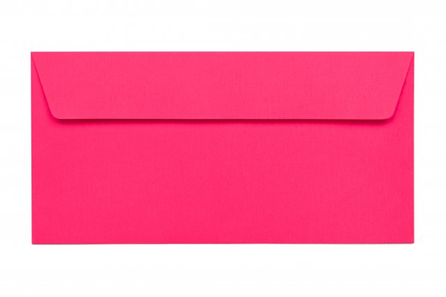 Envelopes DIN adesivos longos, cor-de-rosa néon