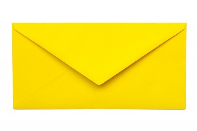 Envelopes DIN longos, amarelo dourado
