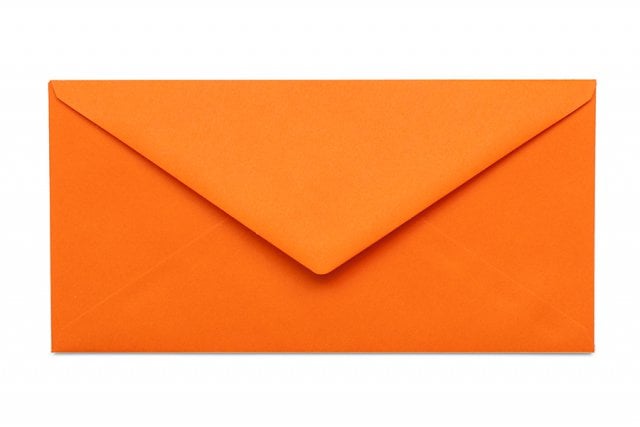 Envelopes DIN longos, cor de laranja