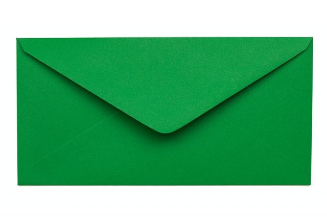 Envelopes DIN longos, verde escuro