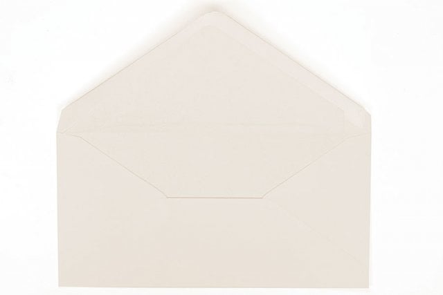 Envelopes DIN compridos, branco-creme com forro