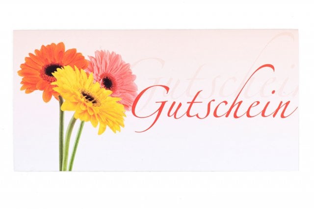 Envelopes DIN longos, impressão de flores, voucher