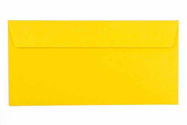 Envelopes DIN longo+ adesivo, amarelo