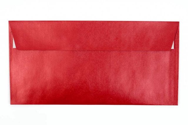 Envelopes DIN adesivos longos, vermelho madrepérola