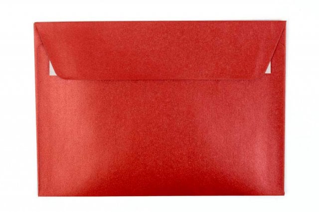 Envelopes DIN C6 adesivos, vermelho madrepérola