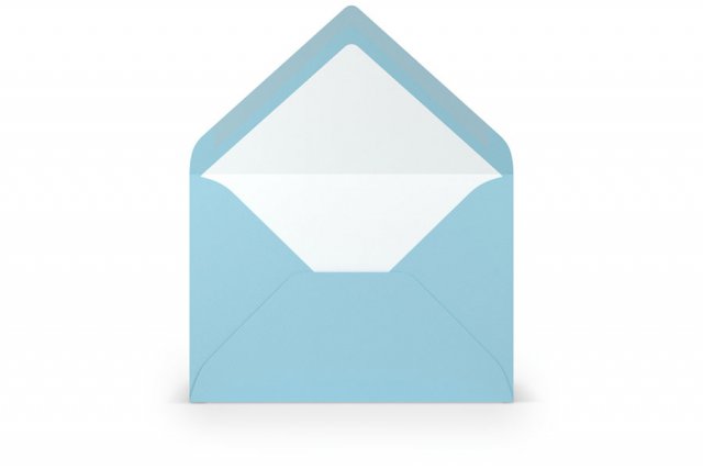 Envelopes DIN B6, azul claro com forro