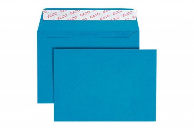 Envelopes Elco DIN C6 adesivos, azul royal