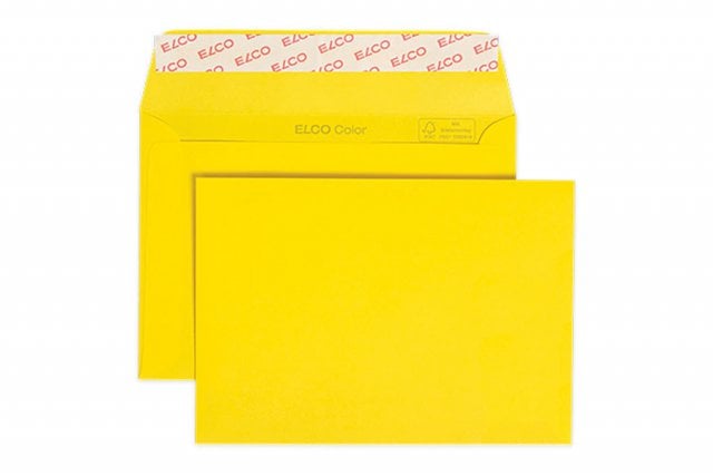 Envelopes Elco DIN C6 adesivos, amarelo dourado