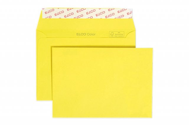 Envelopes Elco DIN C6 adesivos, amarelo intensivo
