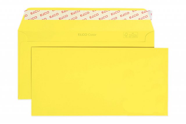Envelopes Elco DIN longo+ adesivo, amarelo intensivo