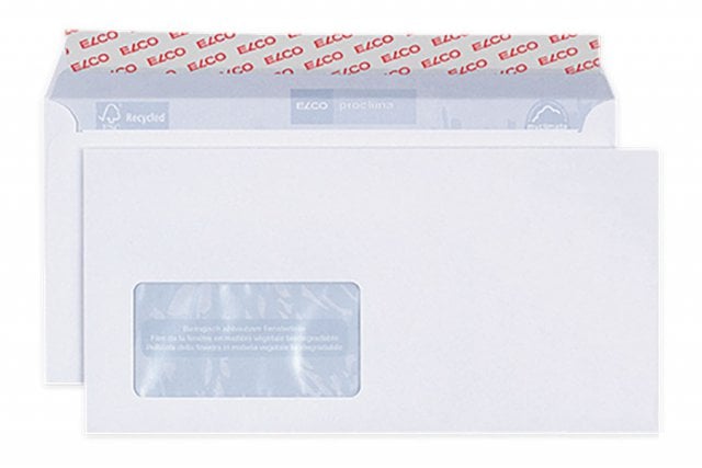 Envelopes Elco Proclima DIN longo+ adesivo, branco com janela