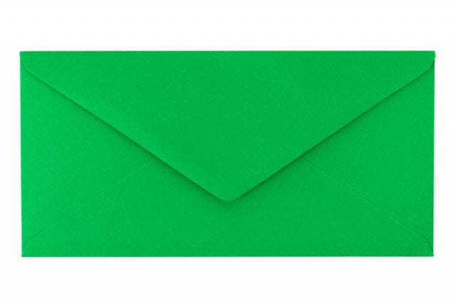 Envelopes DIN longos, verdes
