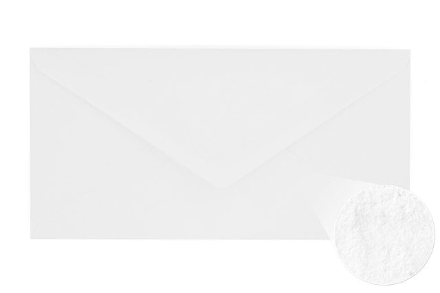 Envelopes DIN longos, brancos, com textura martelada