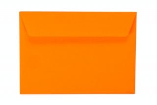 Envelopes DIN C6 adesivos, laranja néon