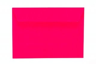 Envelopes DIN C6 adesivos, cor-de-rosa néon