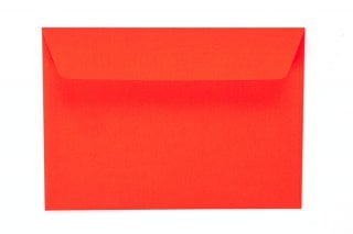 Envelopes DIN C6 adesivos, vermelho néon