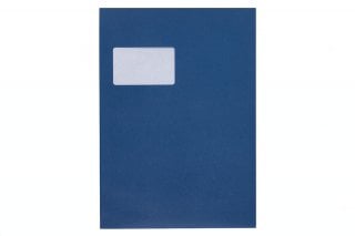 Envelopes DIN C4 adesivos com janela, impressão azul escura