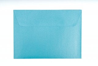 Envelopes DIN C6 adesivos, azul madrepérola