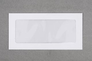 Envelopes DIN longo com janela panorâmica, branco