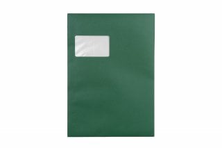 Envelopes DIN C4 adesivos com janela, impressão verde escura
