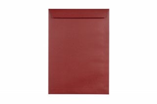 Envelopes DIN C4 adesivos sensíveis à pressão, impressão em vermelho escuro