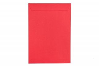 Envelopes DIN C4 adesivos, vermelho