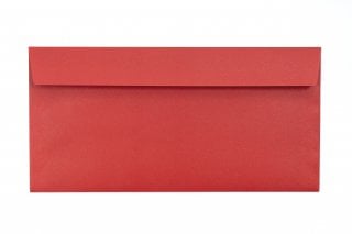 Envelopes DIN longo adesivo, impressão vermelha