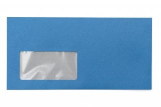 Envelopes DIN longo+ com janela, impressão azul