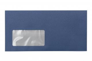 Envelopes DIN longo+ com janela, impressão azul escura