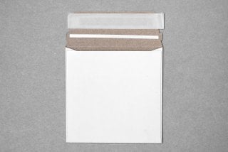 Embalagem de cartão quadrada 125x125 mm, branca