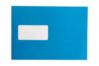 Envelopes DIN C5 adesivos com janela, impressão azul