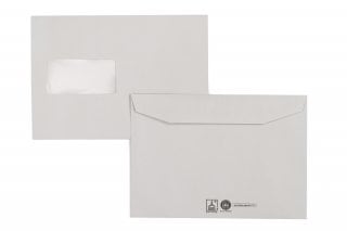Envelopes DIN C5, cinzento reciclado com janela
