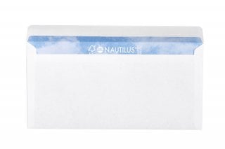 Envelopes DIN adesivos longos, branco reciclado