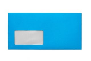 Envelopes DIN longo+ com janela, impressão azul