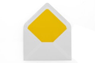 Envelopes DIN C6, brancos com forro amarelo