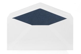 Envelopes DIN longos, brancos com forro azul escuro