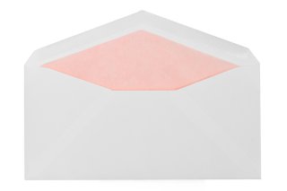 Envelopes DIN longos, brancos com forro cor-de-rosa