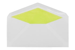 Envelopes DIN longos, brancos com forro verde claro