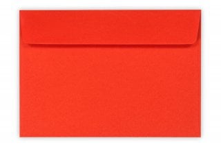 Envelopes DIN C6 adesivos, vermelho fluorescente