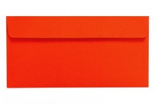 Envelopes DIN adesivos longos, vermelho fluorescente