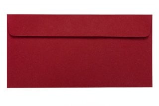 Envelopes DIN adesivos longos, vermelho escuro