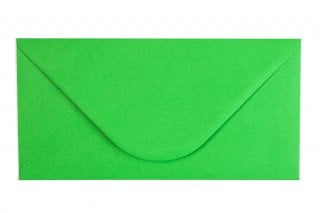 Envelopes DIN longos, verdes