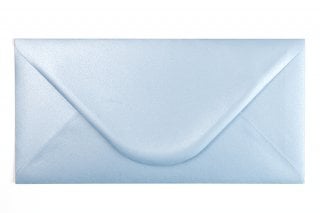 Envelopes DIN longos, azul claro madrepérola