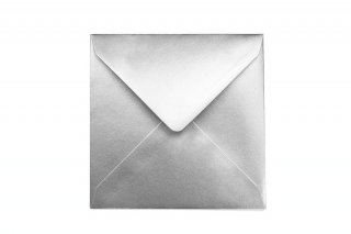 Envelopes quadrados 155x155 mm, prateados